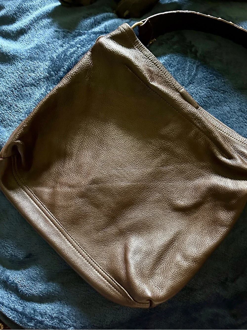 Leatherock Brown Fleur-de-Lis Hobo Bag with Rhinestones